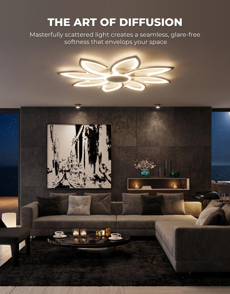 LED Ceiling Light with Remote Control 31.5" Chandeliers