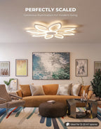 LED Ceiling Light with Remote Control 31.5" Chandeliers