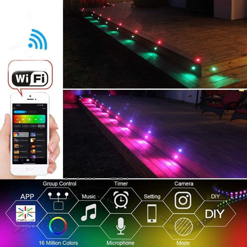 RGB Bluetooth LED Decking Lights Waterproof 30 Packs