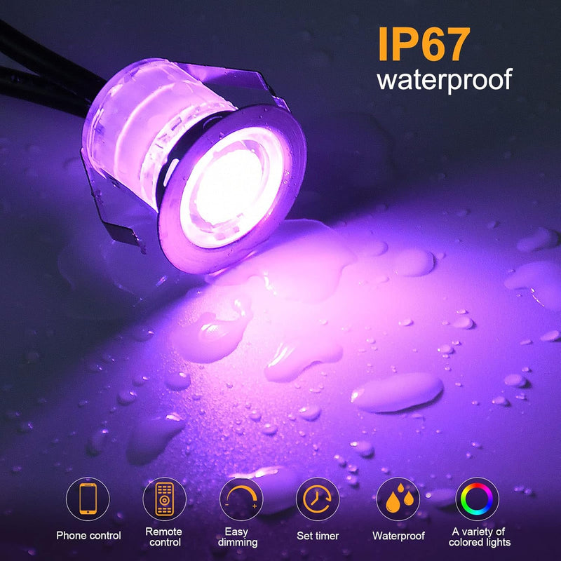 RGB Bluetooth LED Decking Lights Waterproof 30 Packs