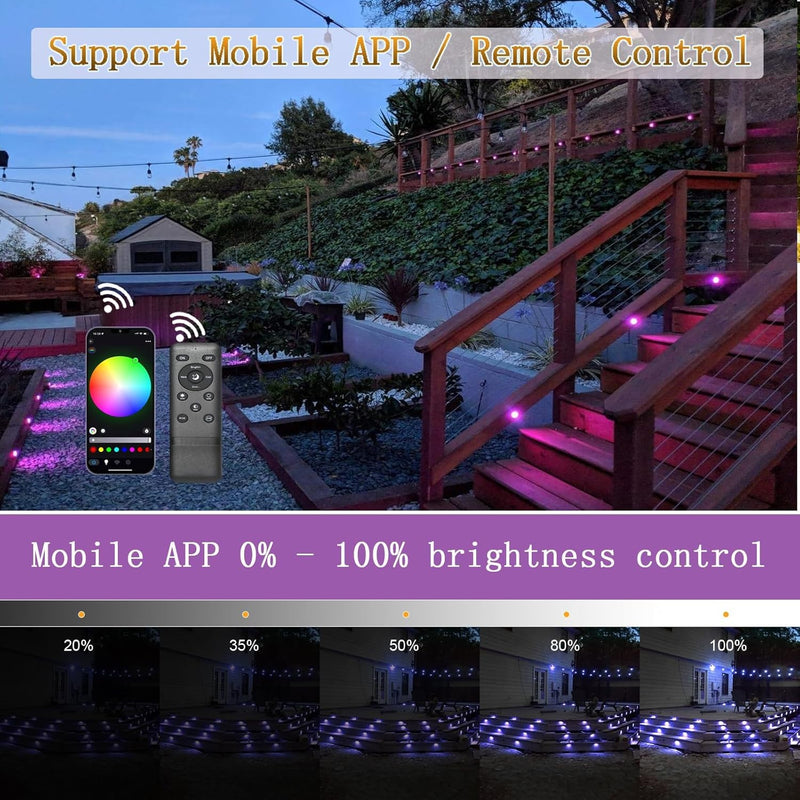 RGB Bluetooth LED Decking Lights Waterproof 30 Packs