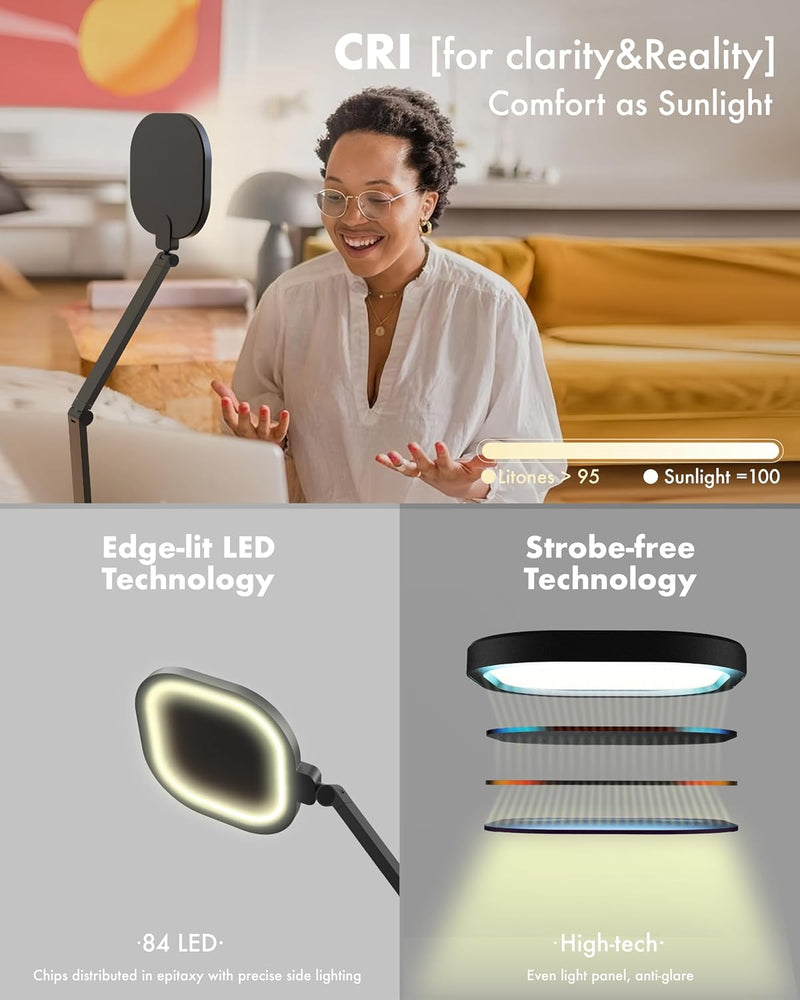 LED Desk Lamp for Home Office 1200lm Dimmable