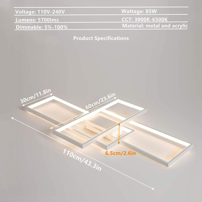 LED Dimmable Ceiling Light Modern Lamp Lights 2700K-6500K