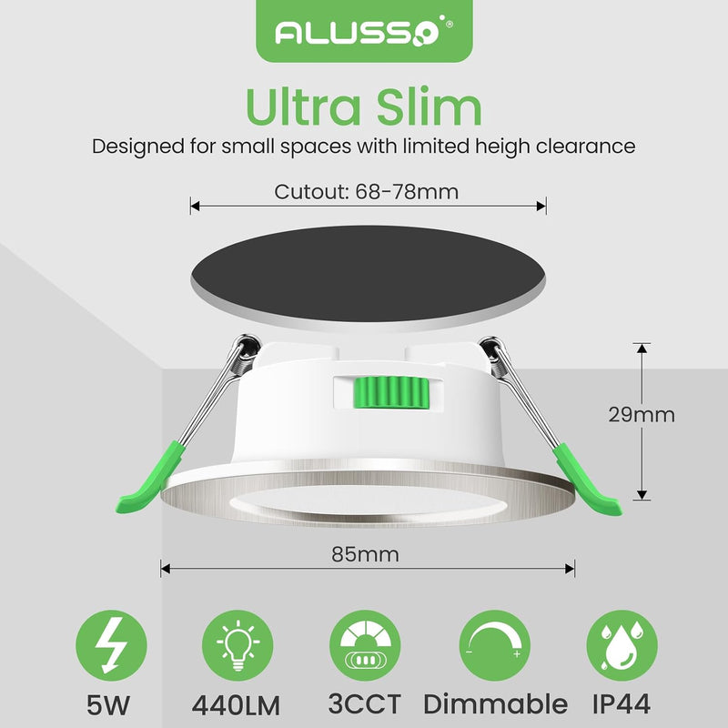 LED Downlights 5W Recessed Ceiling Lights Dimmable 3cct (12 Pack)