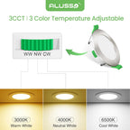 LED Downlights 5W Recessed Ceiling Lights Dimmable 3cct (12 Pack)