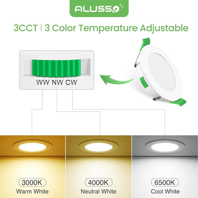 LED Downlights 5W Recessed Ceiling Lights Dimmable 3cct (12 Pack)