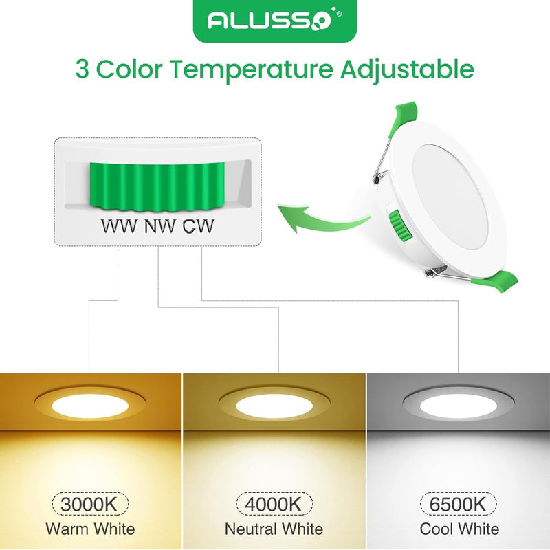 LED Downlights 5W Recessed Ceiling Lights Dimmable 3cct (12 Pack)