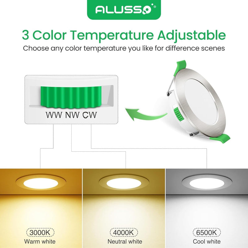 LED Downlights 5W Recessed Ceiling Lights Dimmable 3cct (12 Pack)