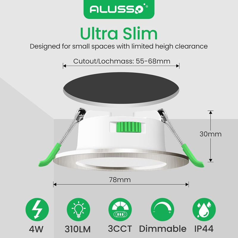 LED Downlights 5W Recessed Ceiling Lights Dimmable 3cct (12 Pack)