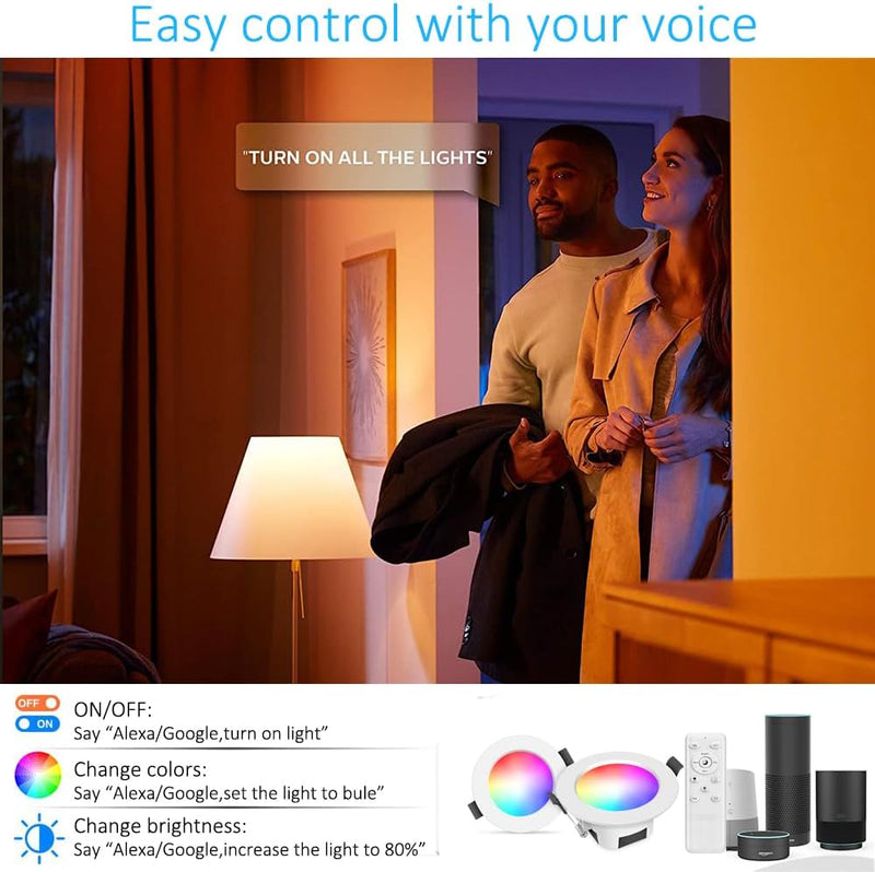 LED Downlights for Ceiling Alexa 9W Bluetooth Rgbwc