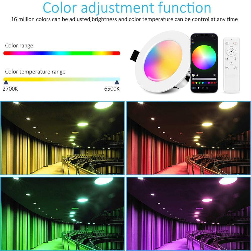 LED Downlights for Ceiling Alexa 9W Bluetooth Rgbwc