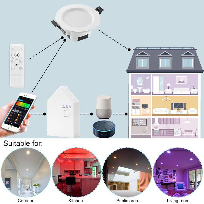 LED Downlights for Ceiling Alexa 9W Bluetooth Rgbwc