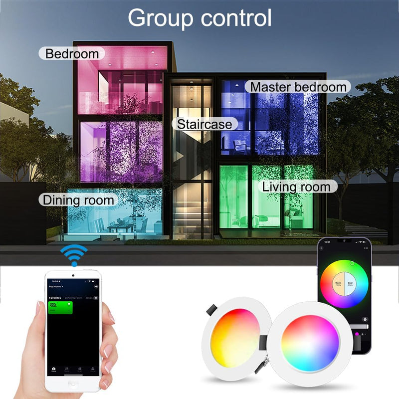 LED Downlights for Ceiling Alexa 9W Bluetooth Rgbwc