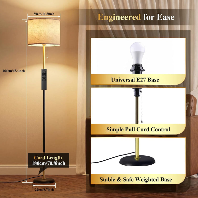 LED Floor Lamp 12W Standing Light with Remote