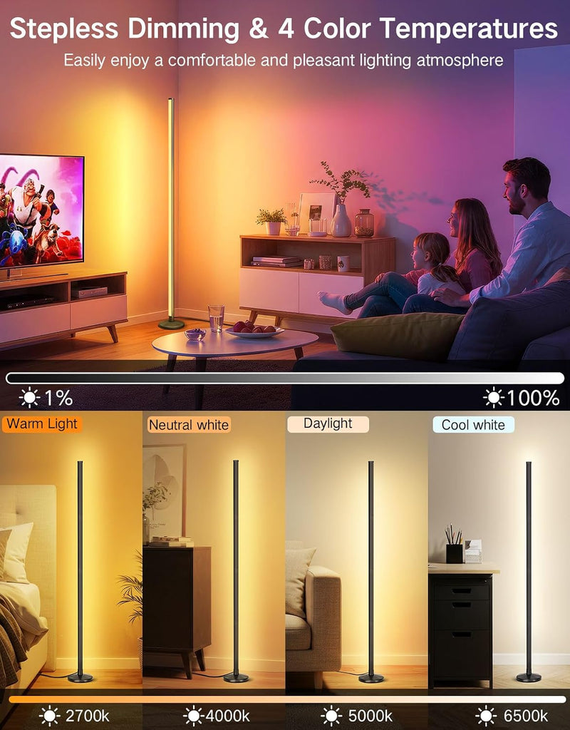 LED Floor Lamp 24W Rgbcw Corner with 256 (2 Pack)