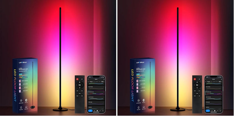 LED Floor Lamp 2pcs Alexa Corner with Music