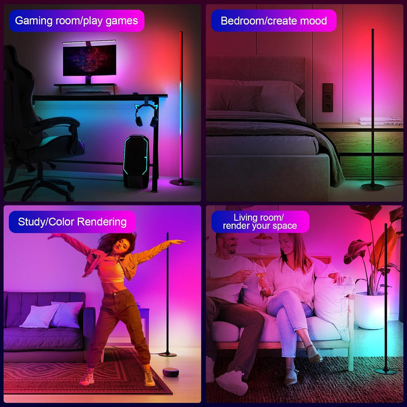 LED Floor Lamp 2pcs Alexa Corner with Music