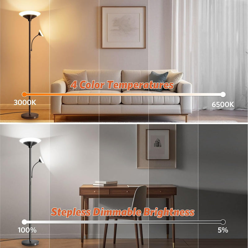 LED Floor Lamp for Living Room 27W Dimmable
