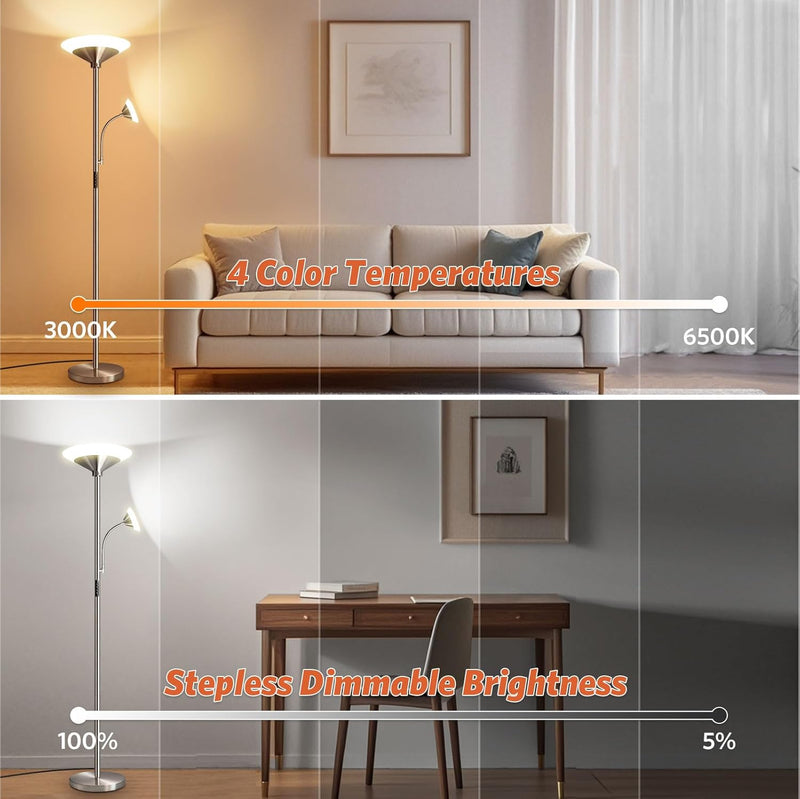 LED Floor Lamp for Living Room 27W Dimmable