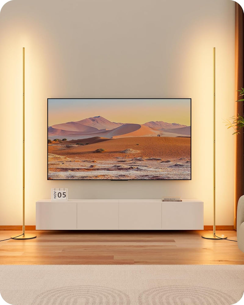 LED Floor Lamp Minimalist Dimmable 3000K Standing (2 Pack)