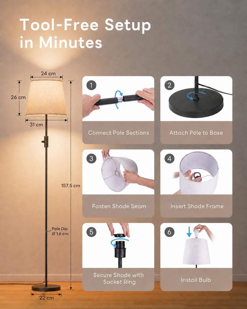 LED Floor Lamp RGB Colour Changing 157CM