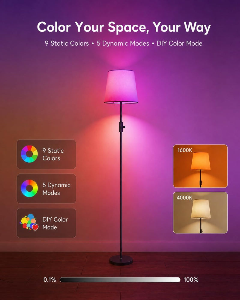 LED Floor Lamp RGB Colour Changing 157CM