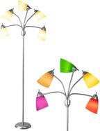 LED Floor Lamp with Frosted Glass Globe 3000K