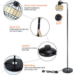 LED Floor Lamp with Frosted Glass Globe 3000K