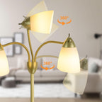 LED Floor Lamp with Frosted Glass Globe 3000K