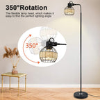 LED Floor Lamp with Frosted Glass Globe 3000K