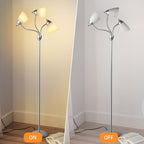 LED Floor Lamp with Frosted Glass Globe 3000K