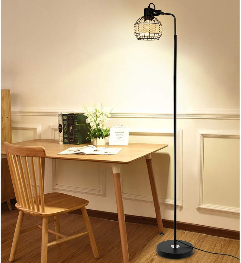 LED Floor Lamp with Frosted Glass Globe 3000K