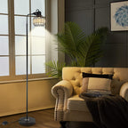 LED Floor Lamp with Frosted Glass Globe 3000K