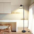 LED Floor Lamp with Frosted Glass Globe 3000K