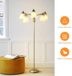 LED Floor Lamp with Frosted Glass Globe 3000K