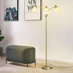LED Floor Lamp with Frosted Glass Globe 3000K