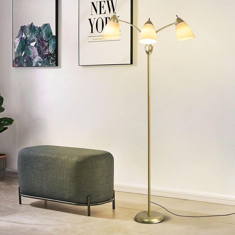 LED Floor Lamp with Frosted Glass Globe 3000K