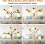 LED Floor Lamp with Frosted Glass Globe 3000K