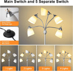 LED Floor Lamp with Frosted Glass Globe 3000K