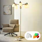LED Floor Lamp with Frosted Glass Globe 3000K
