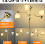 LED Floor Lamp with Frosted Glass Globe 3000K