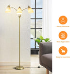 LED Floor Lamp with Frosted Glass Globe 3000K