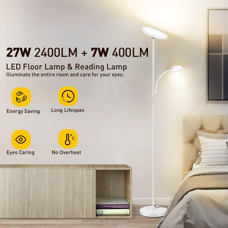 LED Floor Lamp with Reading Mother Father Parent