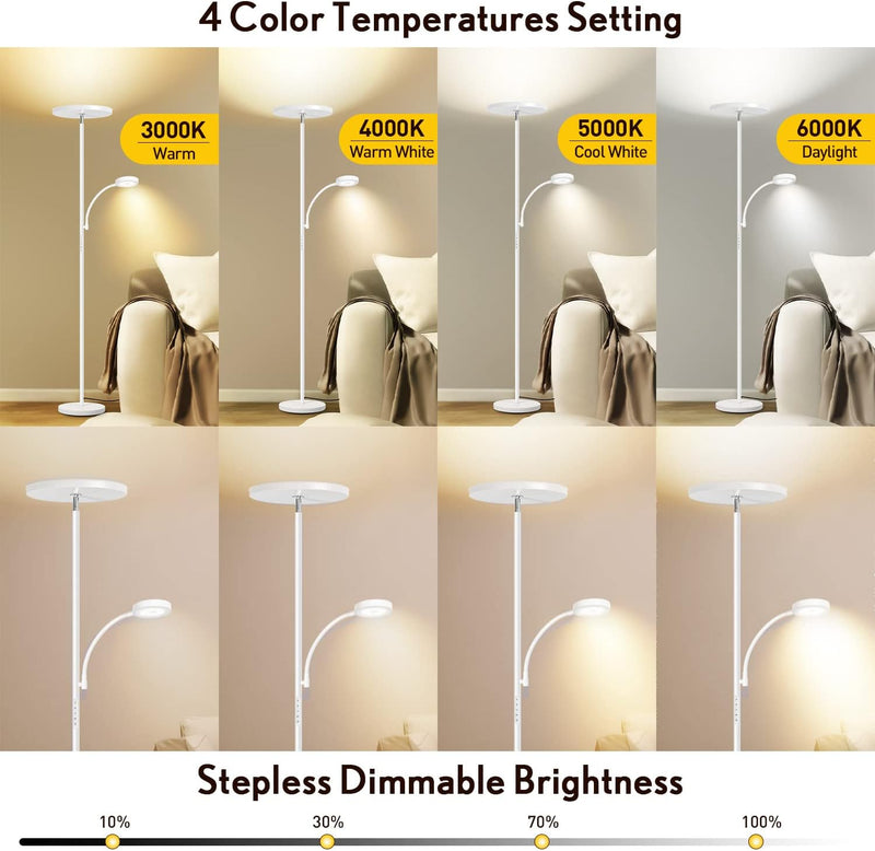 LED Floor Lamp with Reading Mother Father Parent