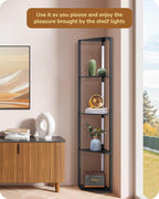 LED Floor Lamps with Shelves 4 Layers Wood