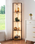 LED Floor Lamps with Shelves 4 Layers Wood