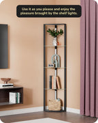LED Floor Lamps with Shelves 4 Layers Wood
