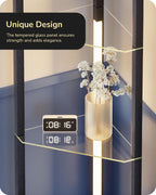 LED Floor Lamps with Shelves 4 Layers Wood