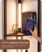 LED Floor Lamps with Shelves 4 Layers Wood
