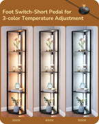 LED Floor Lamps with Shelves 4 Layers Wood